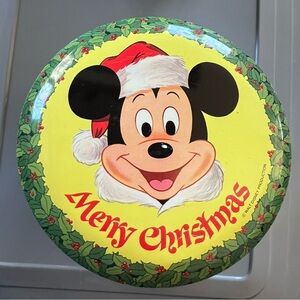 Vintage Walt Disney Christmas Mickey Mouse Candy/Cookie Tin